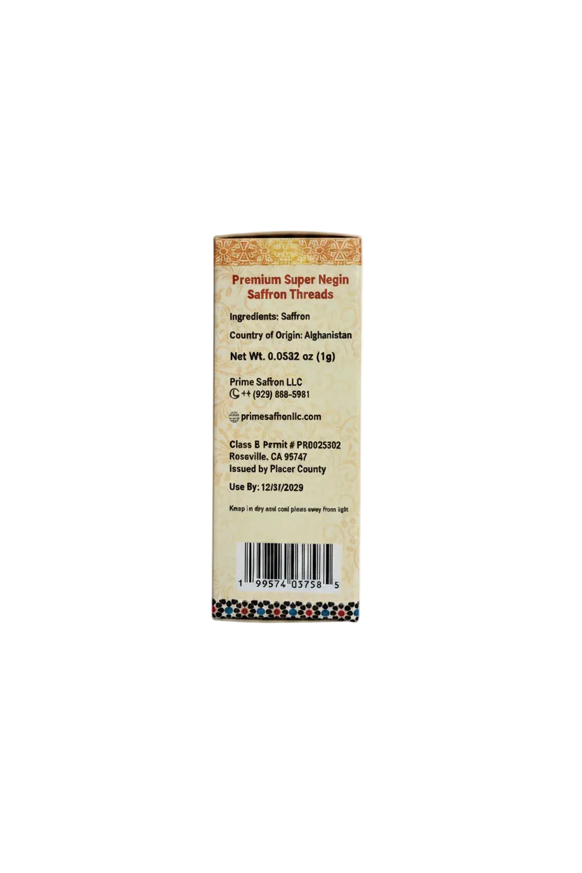 Premium Super Negin Saffron - 1g Plastic Jar