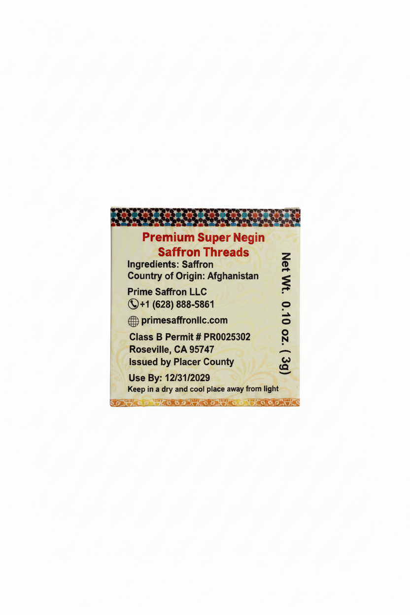 Premium Super Negin Saffron – 3g Glass Jar
